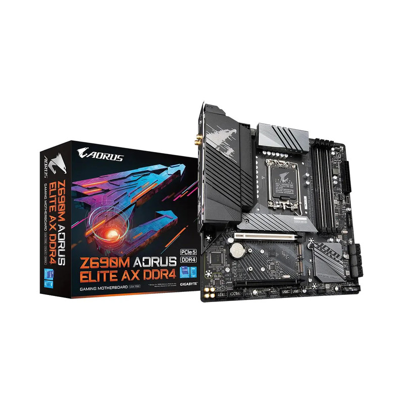 Gigabyte Z690M Aorus Elite AX Wifi - DDR4 LGA 1700 Intel Motherboard - اللوحة الأم
